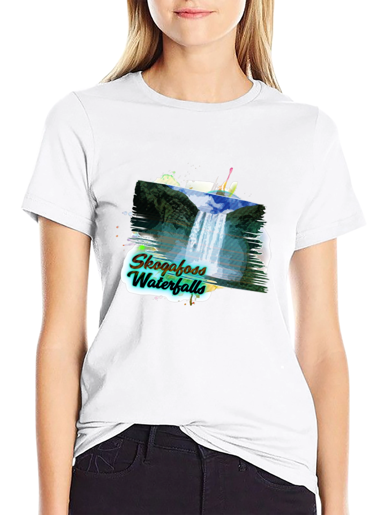 Skogafoss Waterfalls Graphic Tee