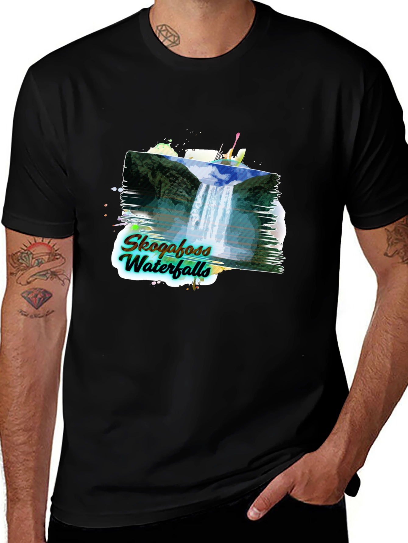 Skogafoss Waterfalls Graphic Tee