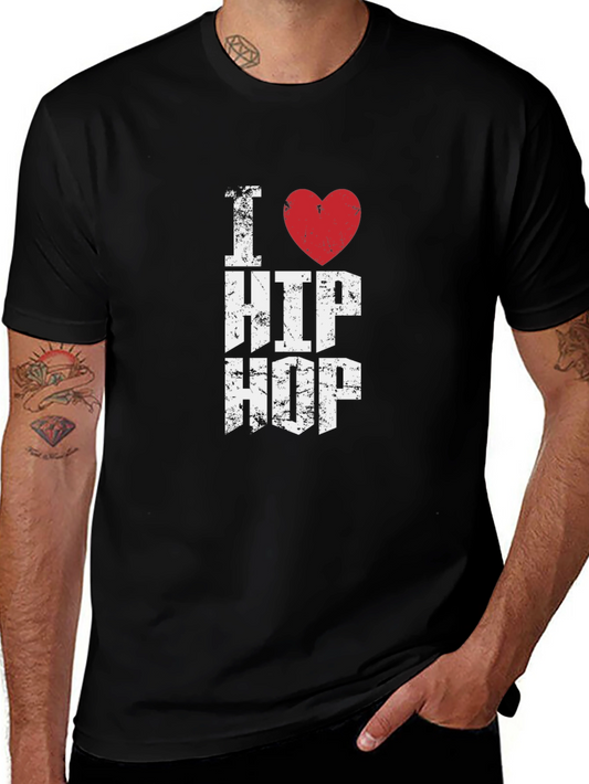 I Heart Hip Hop Graphic Tee - Distressed Print