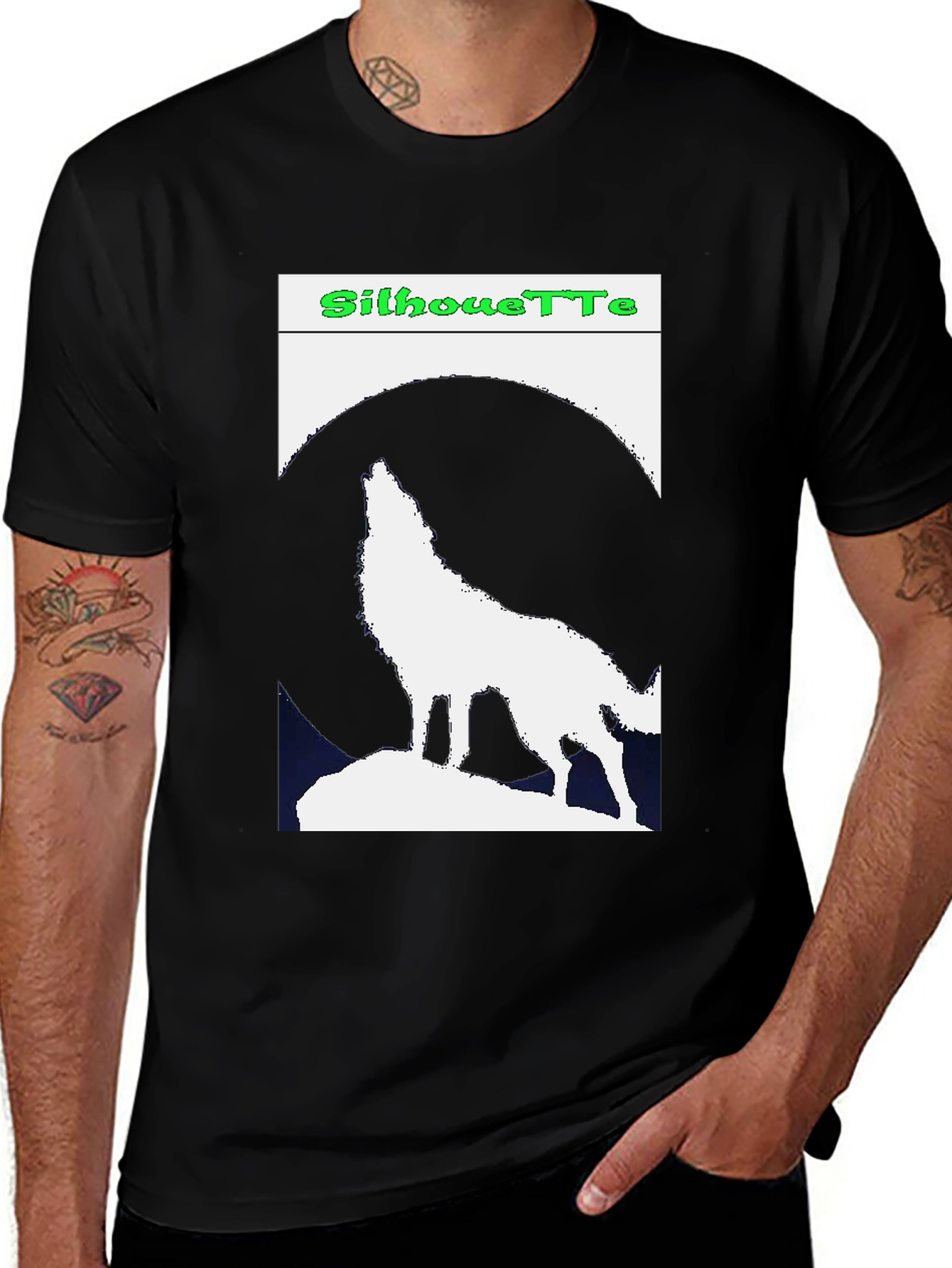Wolf Silhouette Graphic Tee - Night Howler