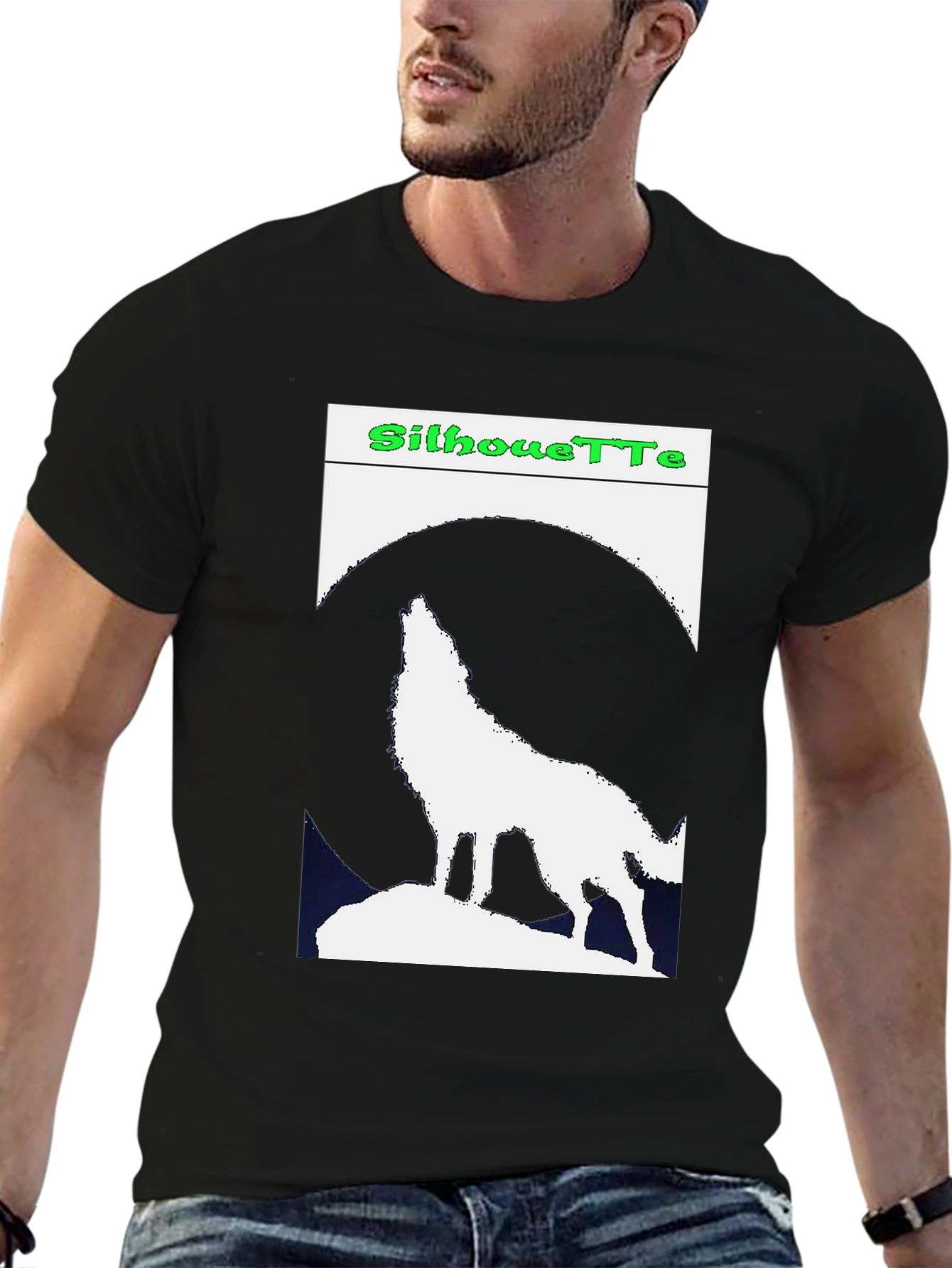 Wolf Silhouette Graphic Tee - Night Howler