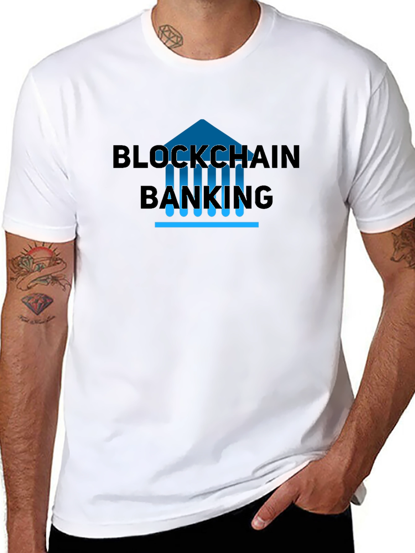 Blockchain Banking T-Shirt - Cryptocurrency Enthusiast Apparel