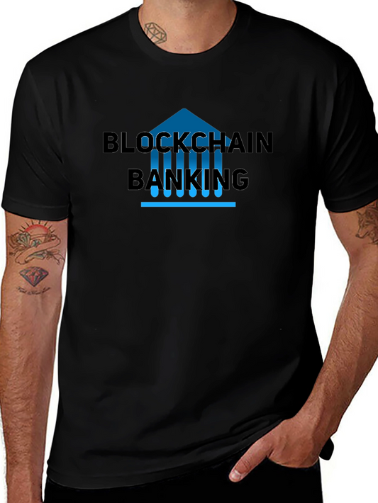 Blockchain Banking T-Shirt - Cryptocurrency Enthusiast Apparel