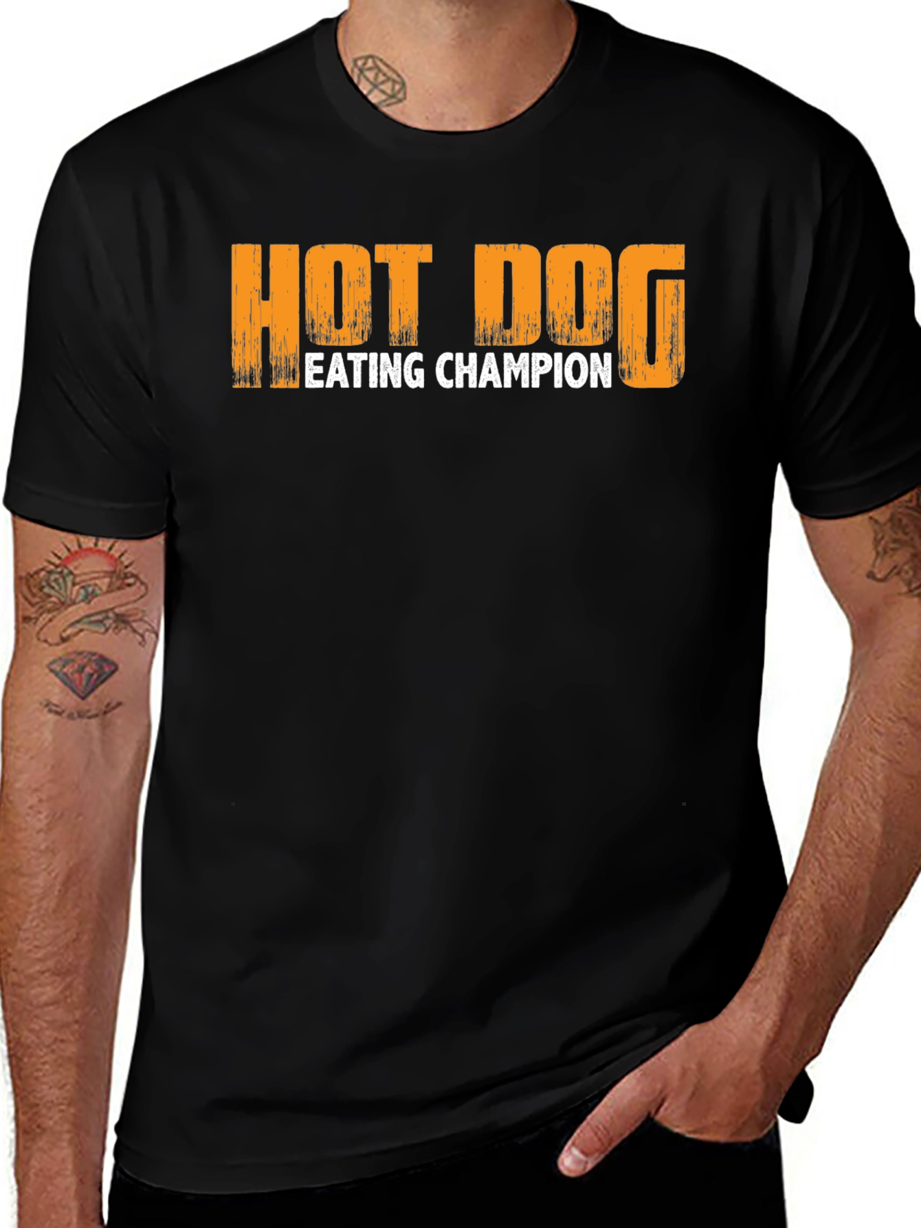 Hot Dog Eating Champion Black T-Shirt