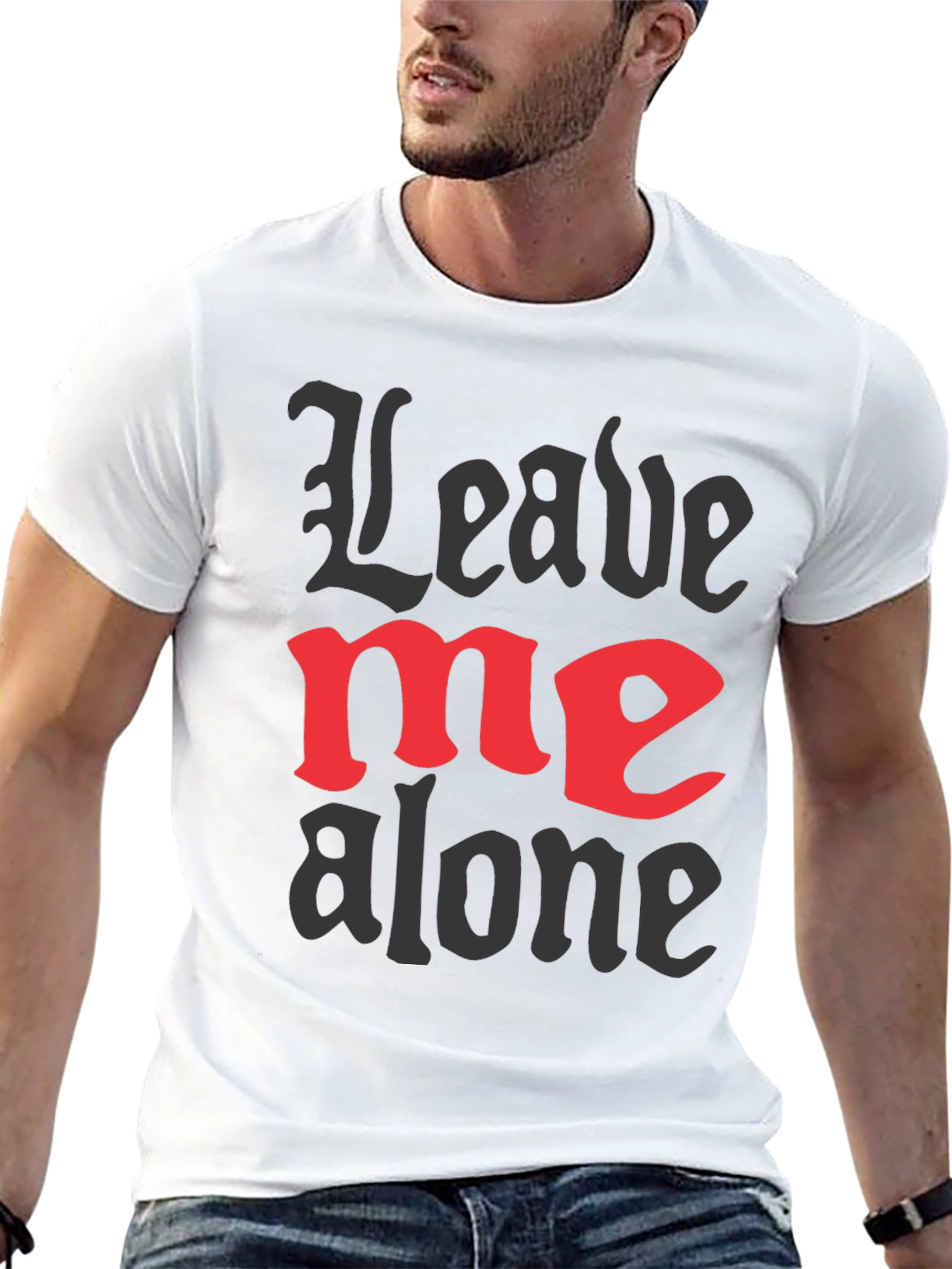 Leave Me Alone Graphic Tee - Black Cotton T-Shirt