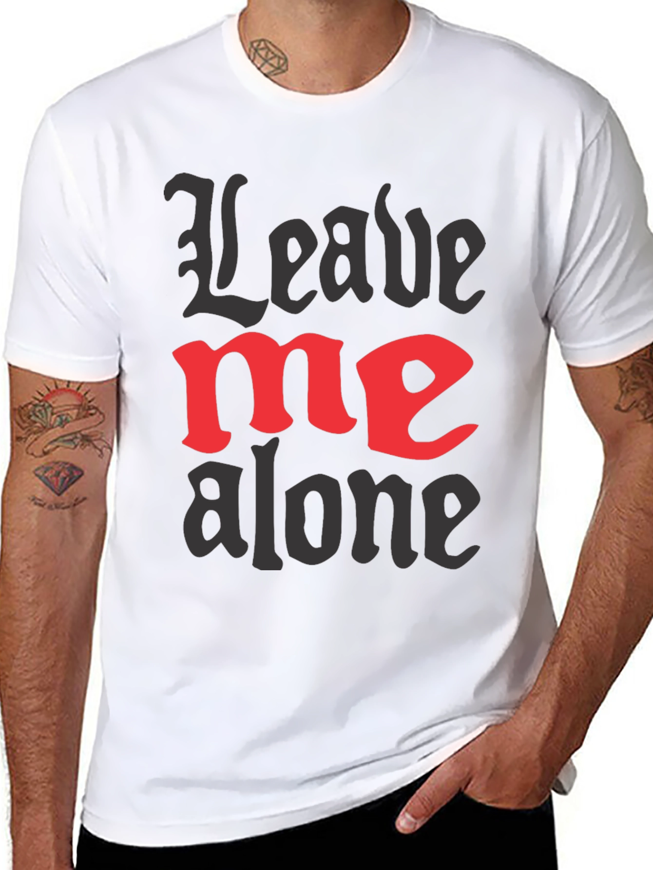 Leave Me Alone Graphic Tee - Black Cotton T-Shirt