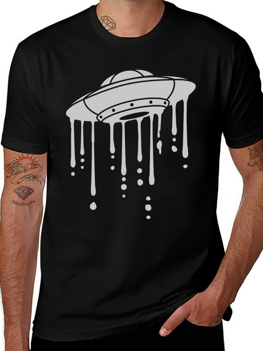 UFO Drip Graphic Black T-Shirt
