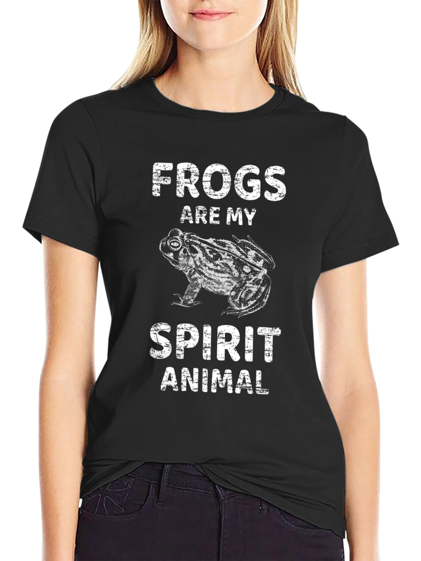 Frogs Are My Spirit Animal Graphic Tee - Black