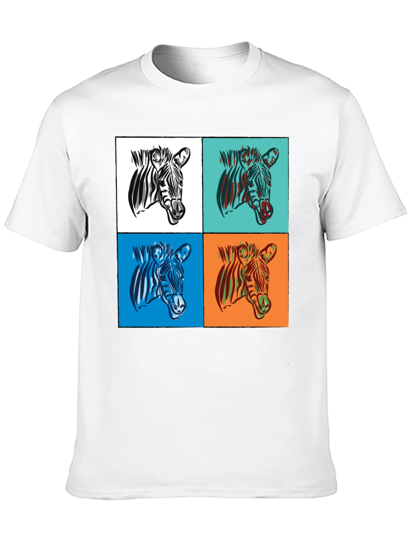 Zebra Pop Art Graphic Tee - Stylish Black T-Shirt