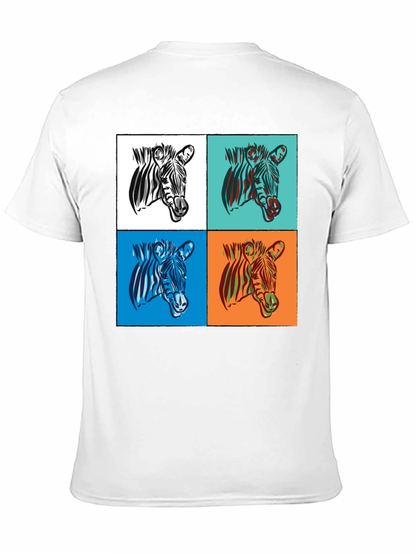 Zebra Pop Art Graphic Tee - Stylish Black T-Shirt