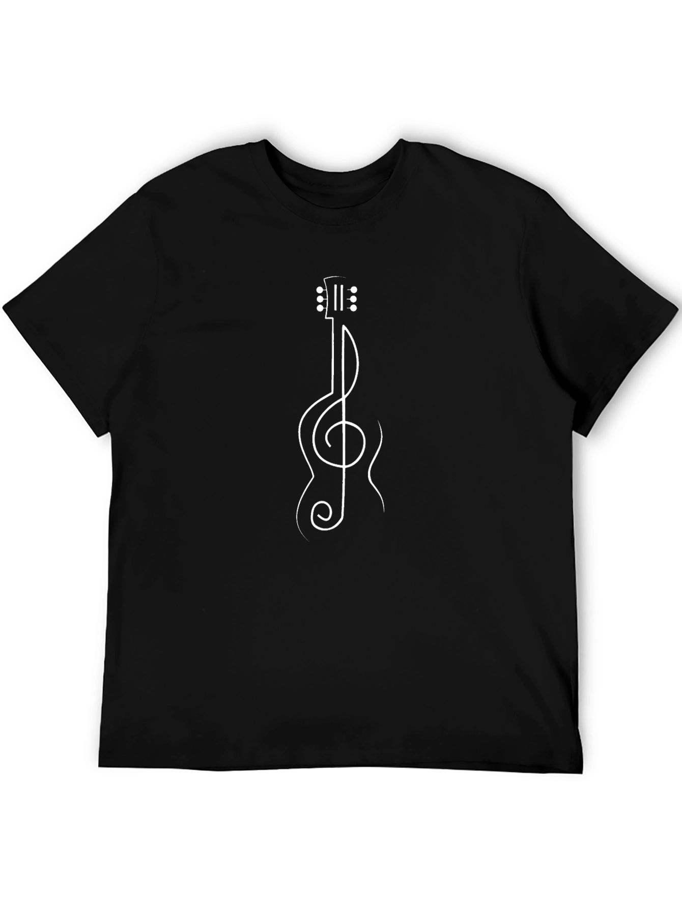 Guitar Clef Music Shirt - Black Crewneck Tee