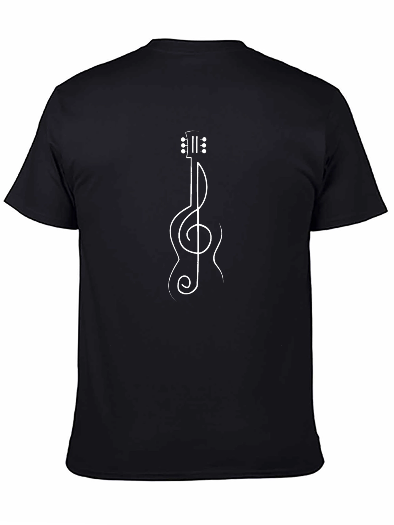 Guitar Clef Music Shirt - Black Crewneck Tee