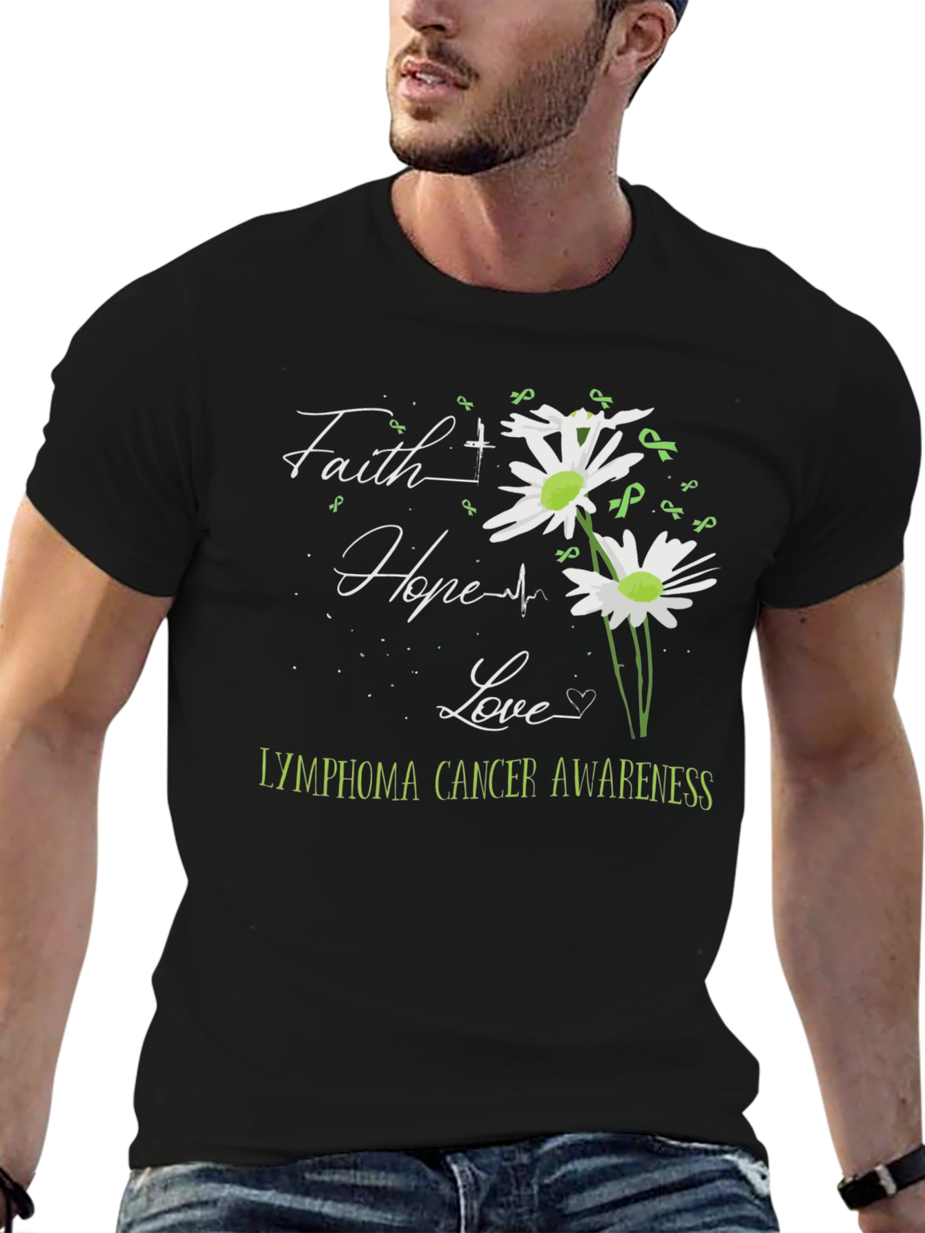 Lymphoma Awareness Graphic Tee - Faith Hope Love