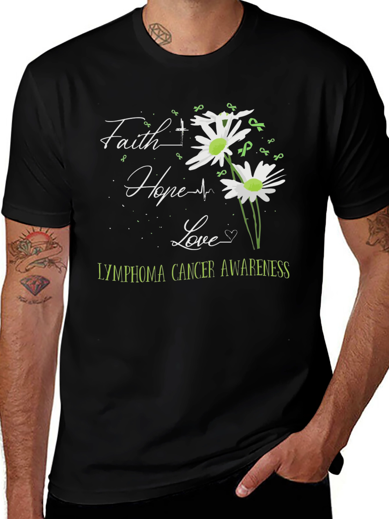 Lymphoma Awareness Graphic Tee - Faith Hope Love