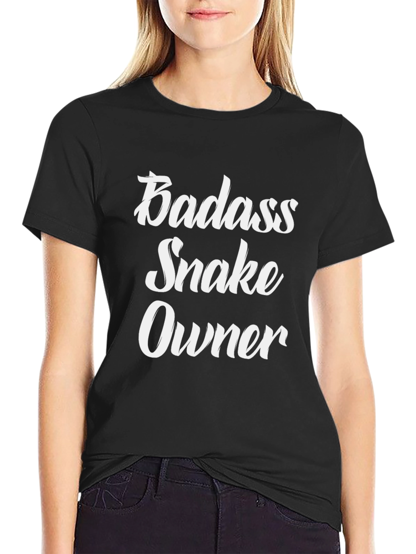 Badass Snake Owner Graphic Tee - Black