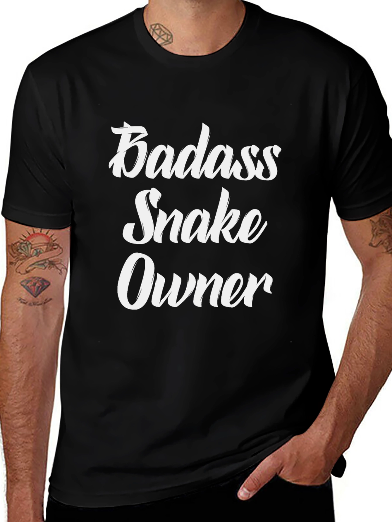 Badass Snake Owner Graphic Tee - Black