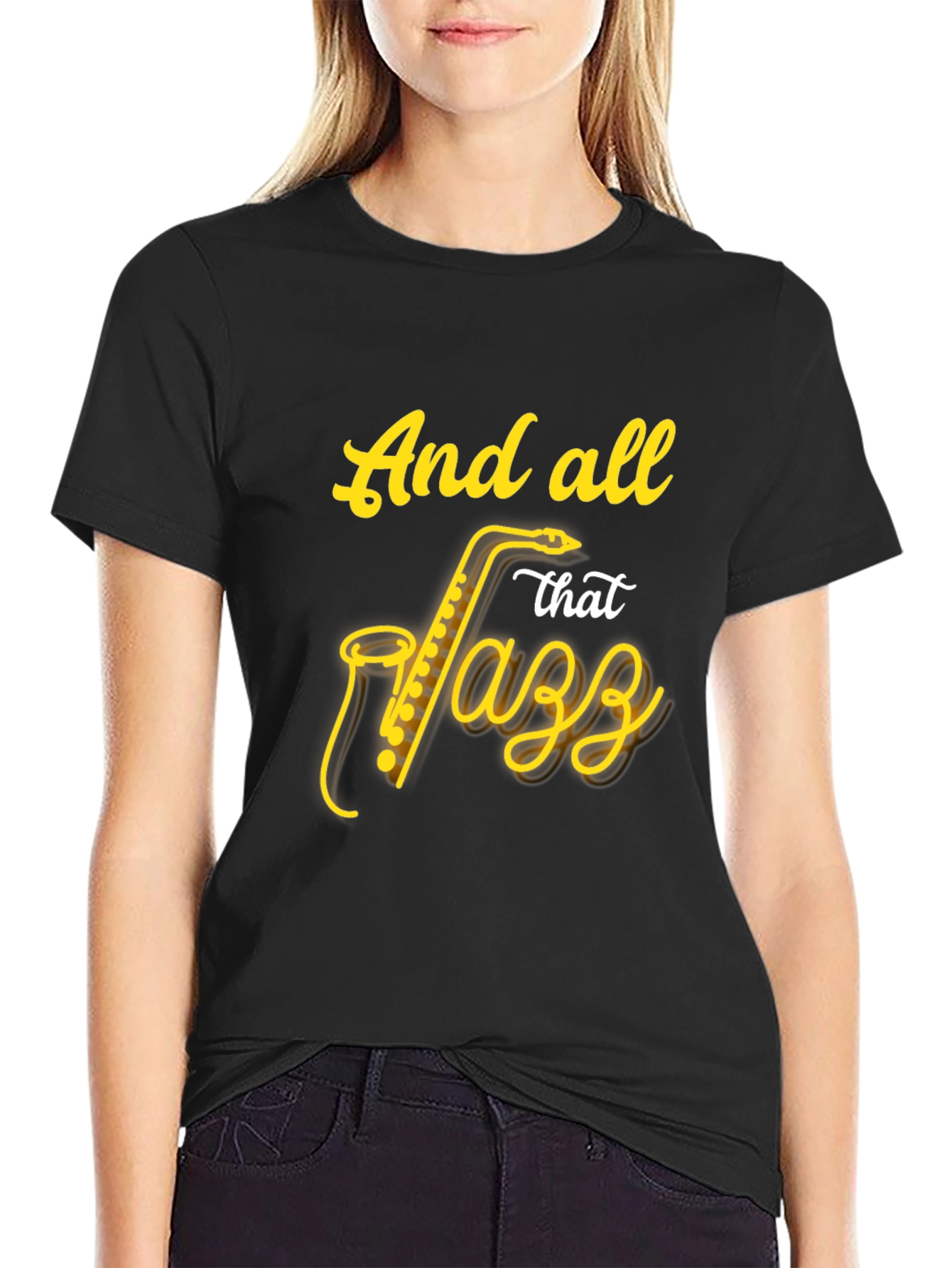 Jazz Saxophone Black T-Shirt - Music Lover Tee