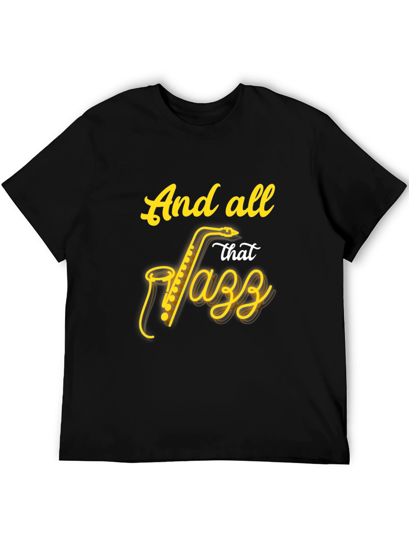 Jazz Saxophone Black T-Shirt - Music Lover Tee