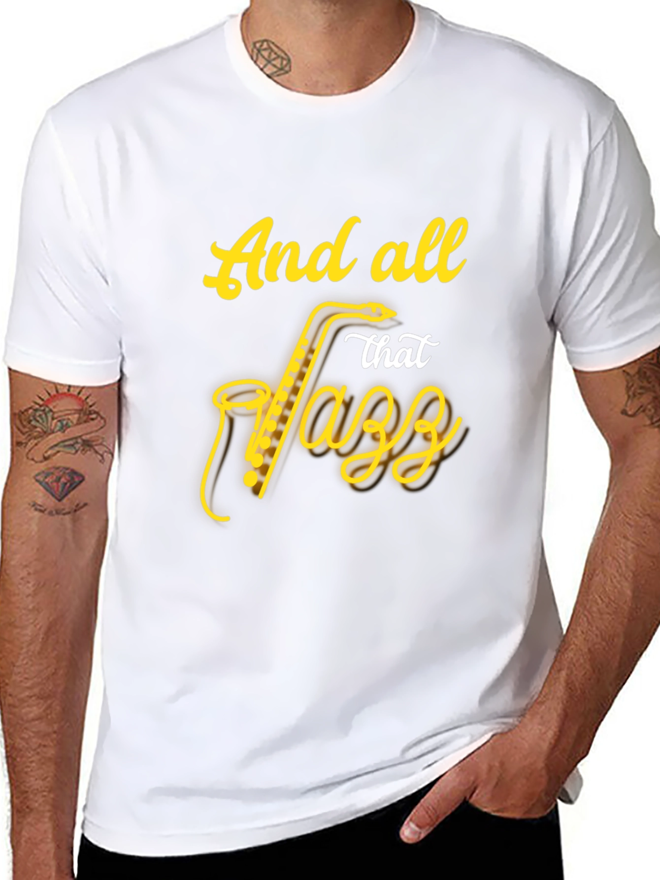 Jazz Saxophone Black T-Shirt - Music Lover Tee