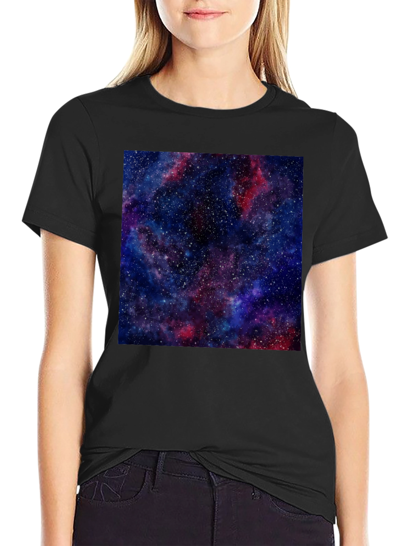 Nebula Print Black T-Shirt