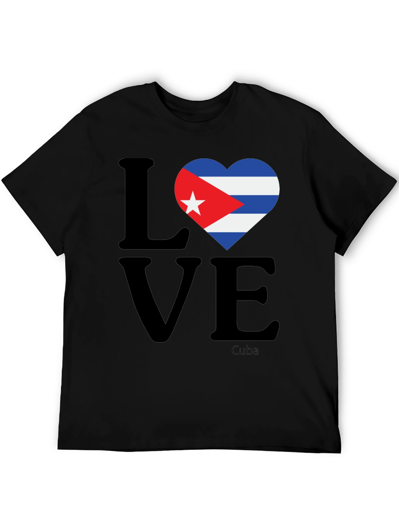 Love Cuba T-Shirt Cuban Flag Heart Graphic Tee