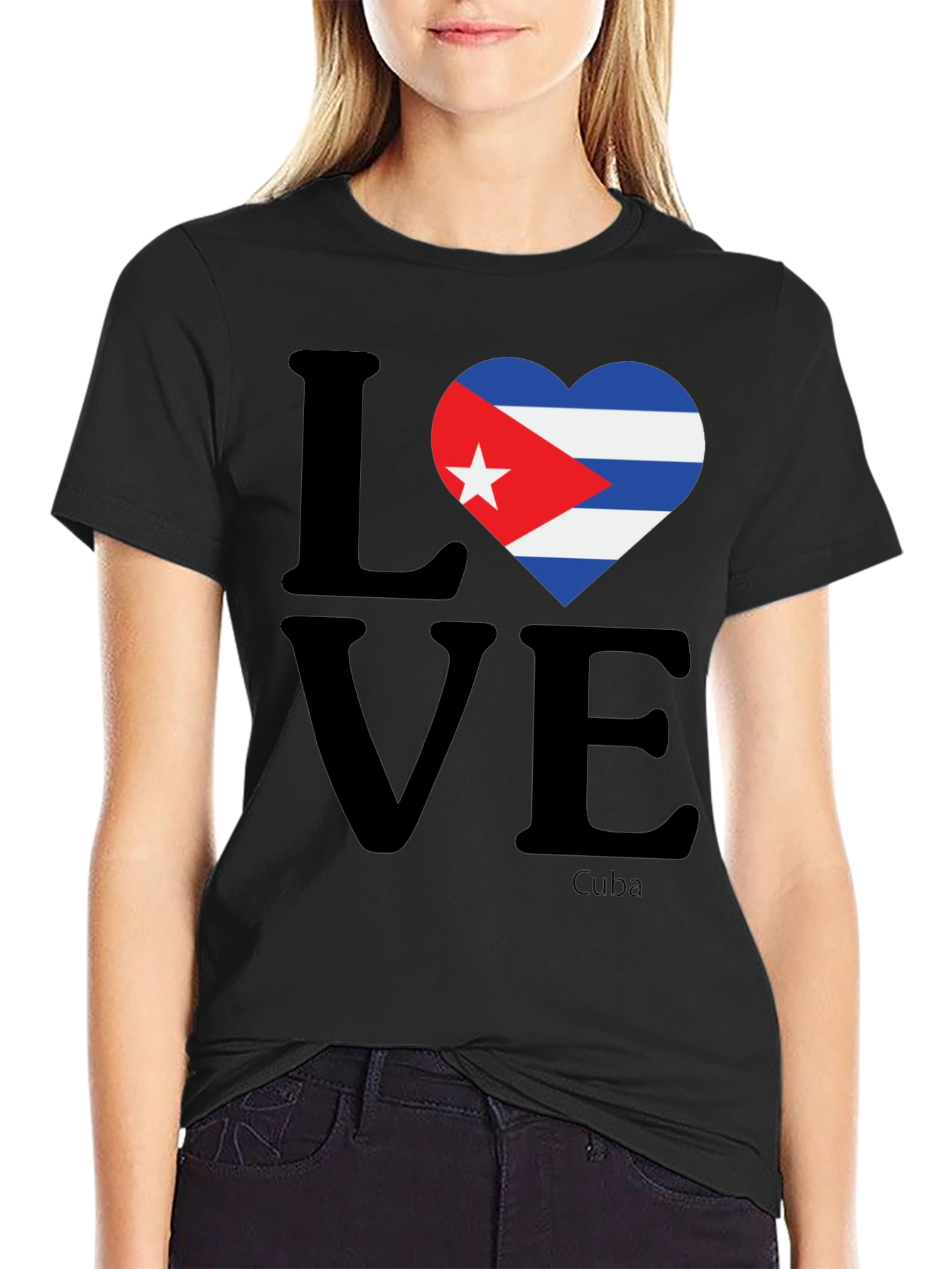 Love Cuba T-Shirt Cuban Flag Heart Graphic Tee