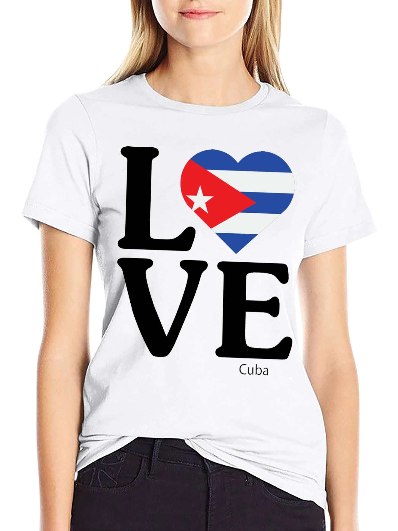 Love Cuba T-Shirt Cuban Flag Heart Graphic Tee