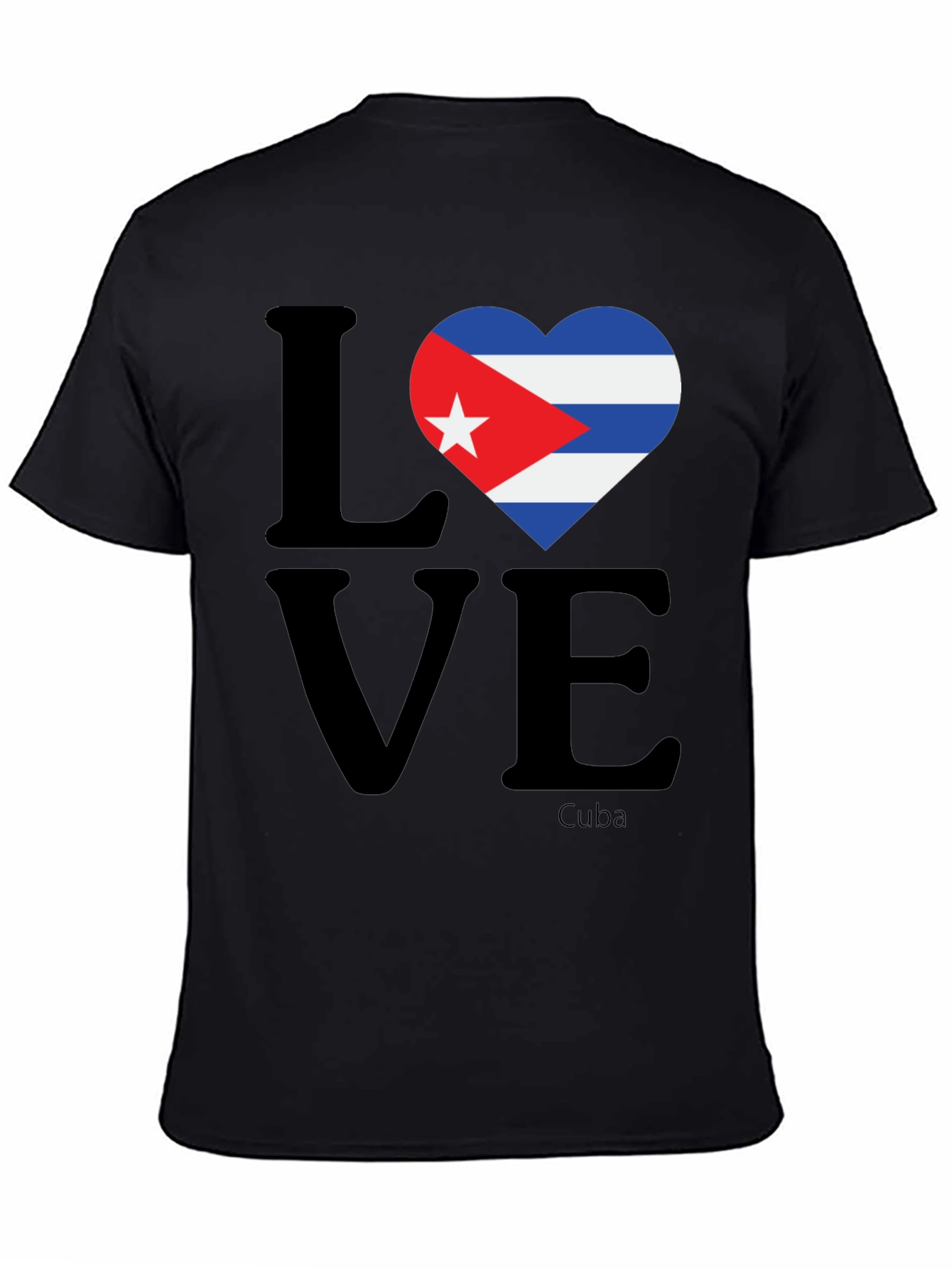 Love Cuba T-Shirt Cuban Flag Heart Graphic Tee