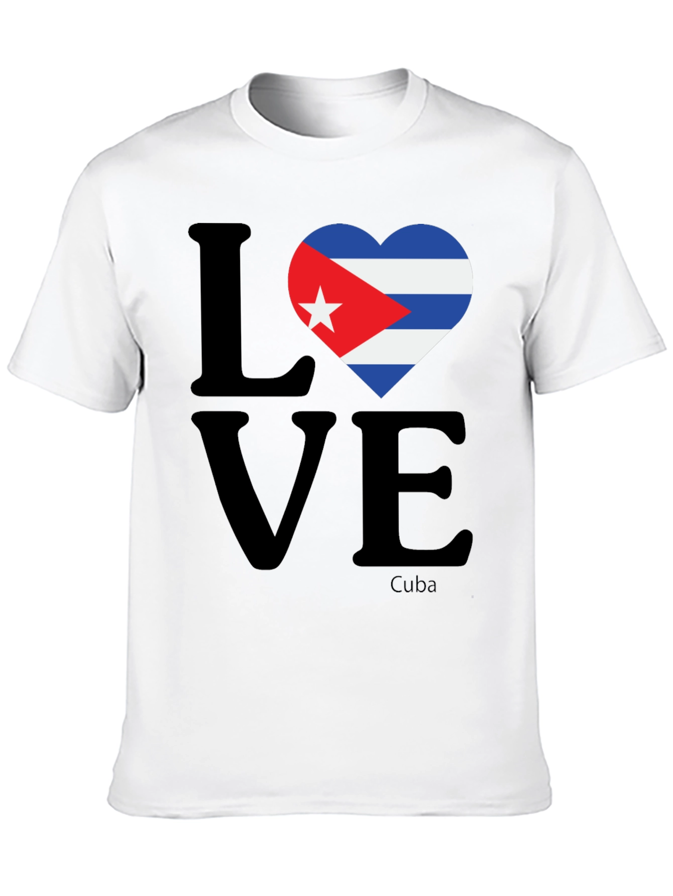 Love Cuba T-Shirt Cuban Flag Heart Graphic Tee