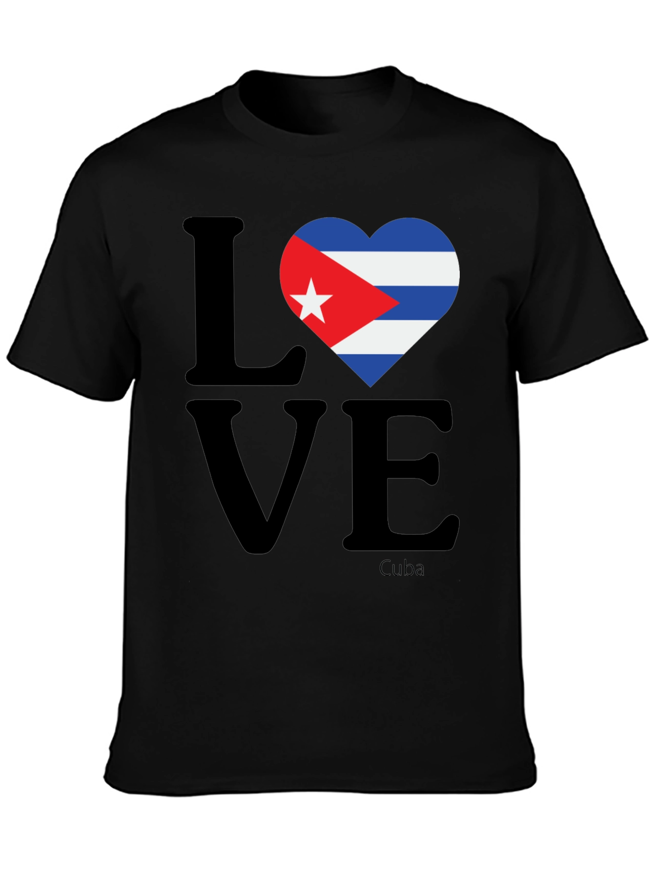 Love Cuba T-Shirt Cuban Flag Heart Graphic Tee