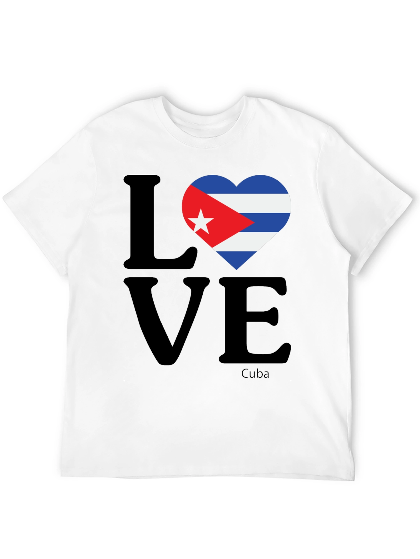Love Cuba T-Shirt Cuban Flag Heart Graphic Tee