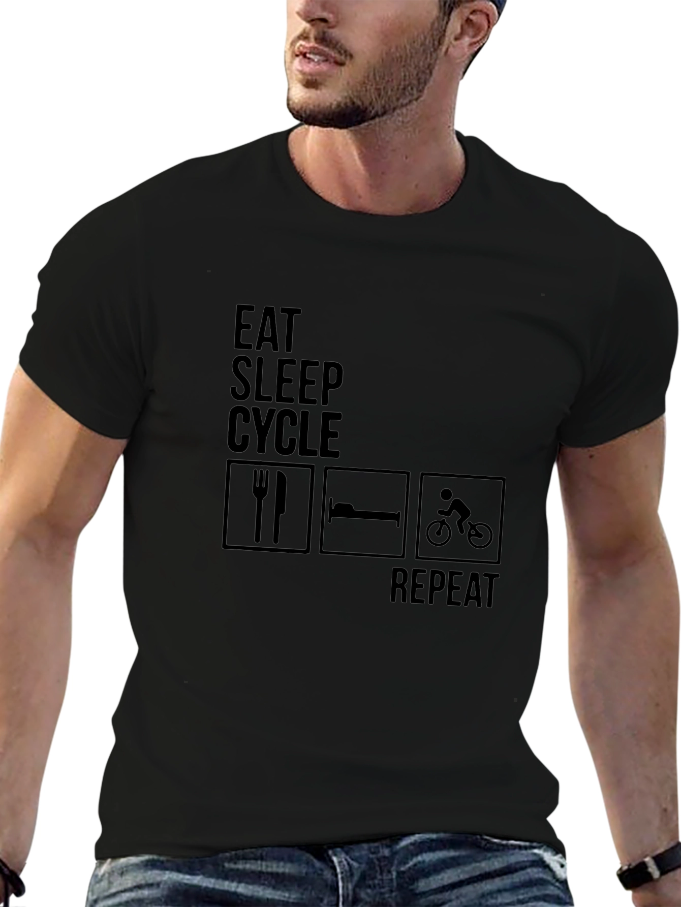 Eat Sleep Cycle Repeat Mens T-Shirt