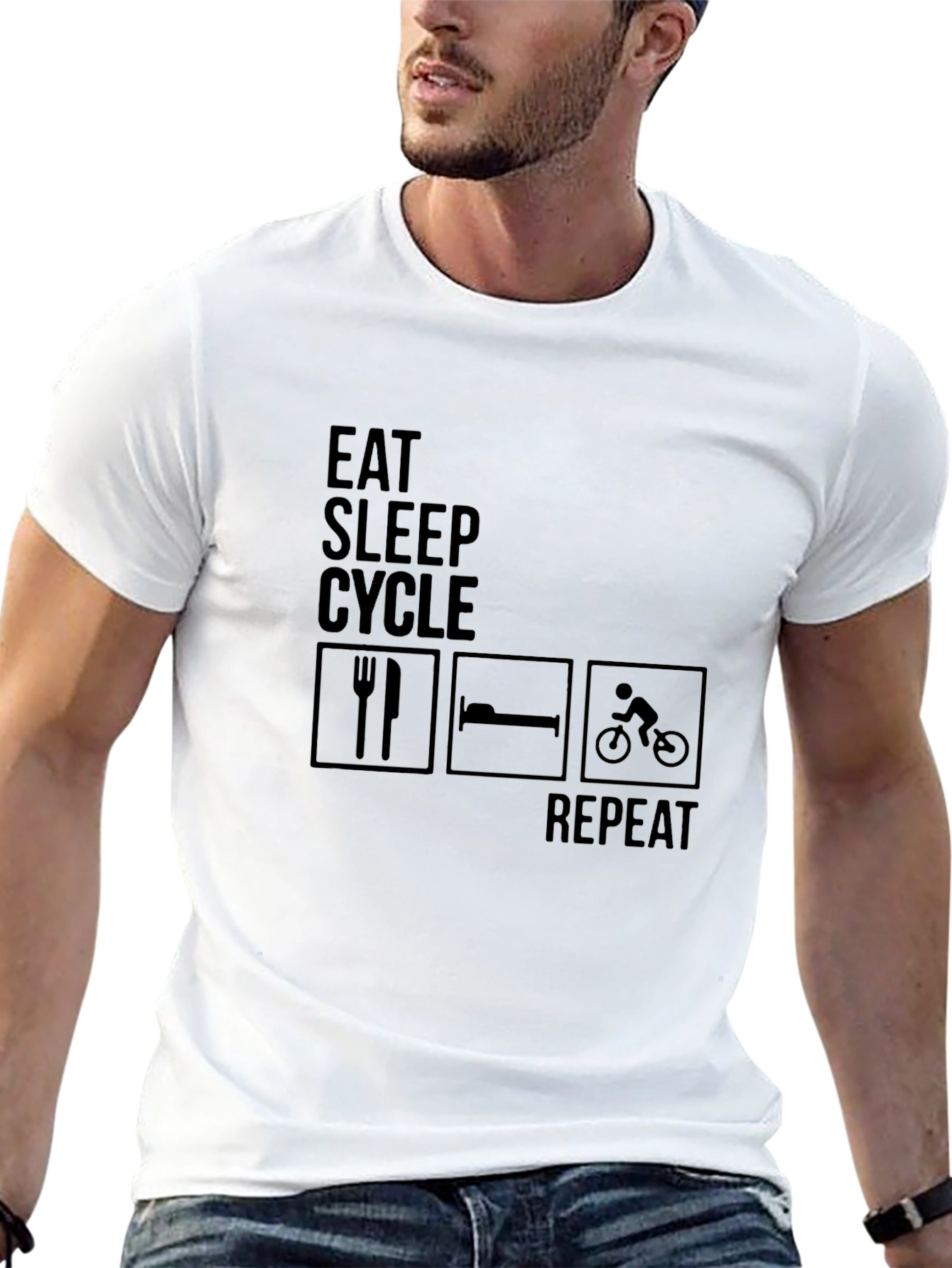 Eat Sleep Cycle Repeat Mens T-Shirt