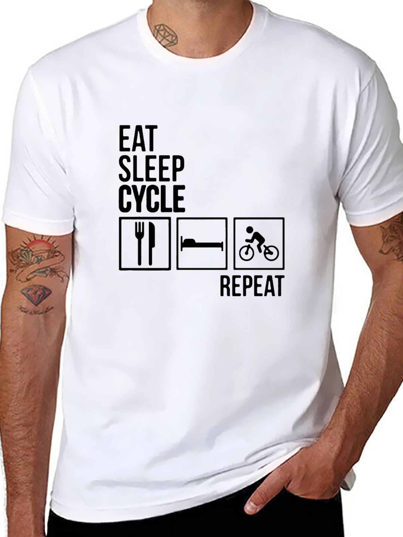 Eat Sleep Cycle Repeat Mens T-Shirt