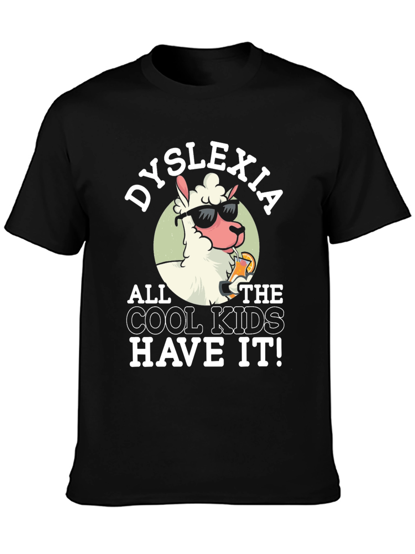 Dyslexia Cool Kids Llama Graphic Tee