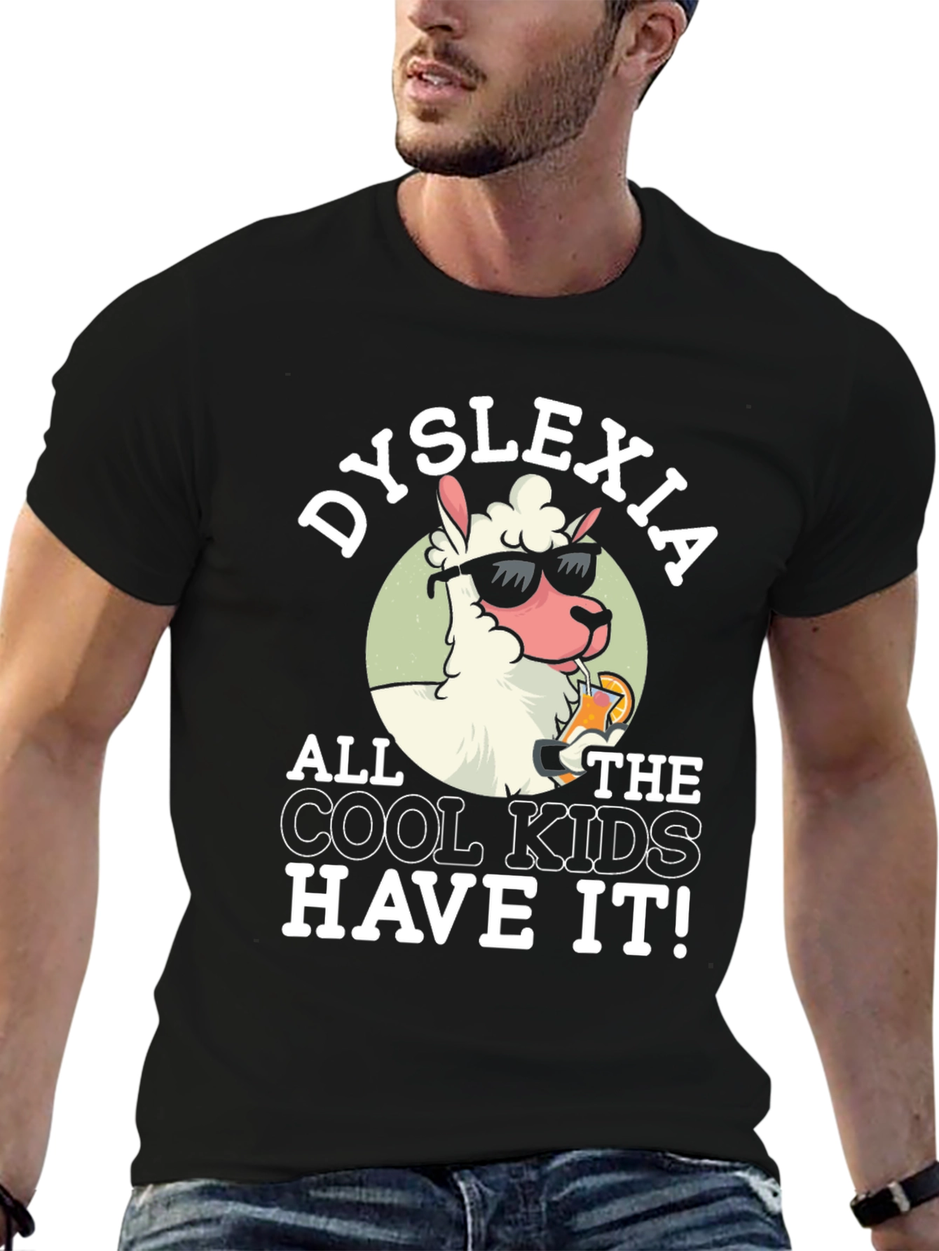 Dyslexia Cool Kids Llama Graphic Tee