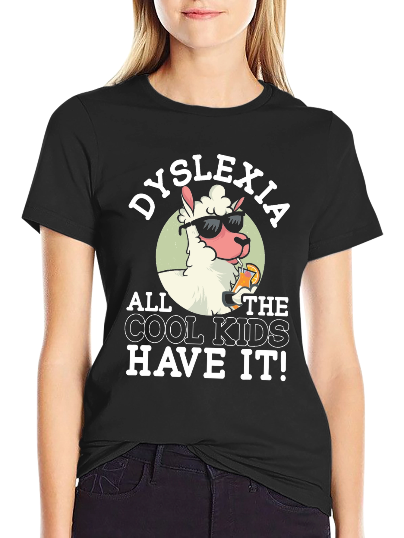 Dyslexia Cool Kids Llama Graphic Tee