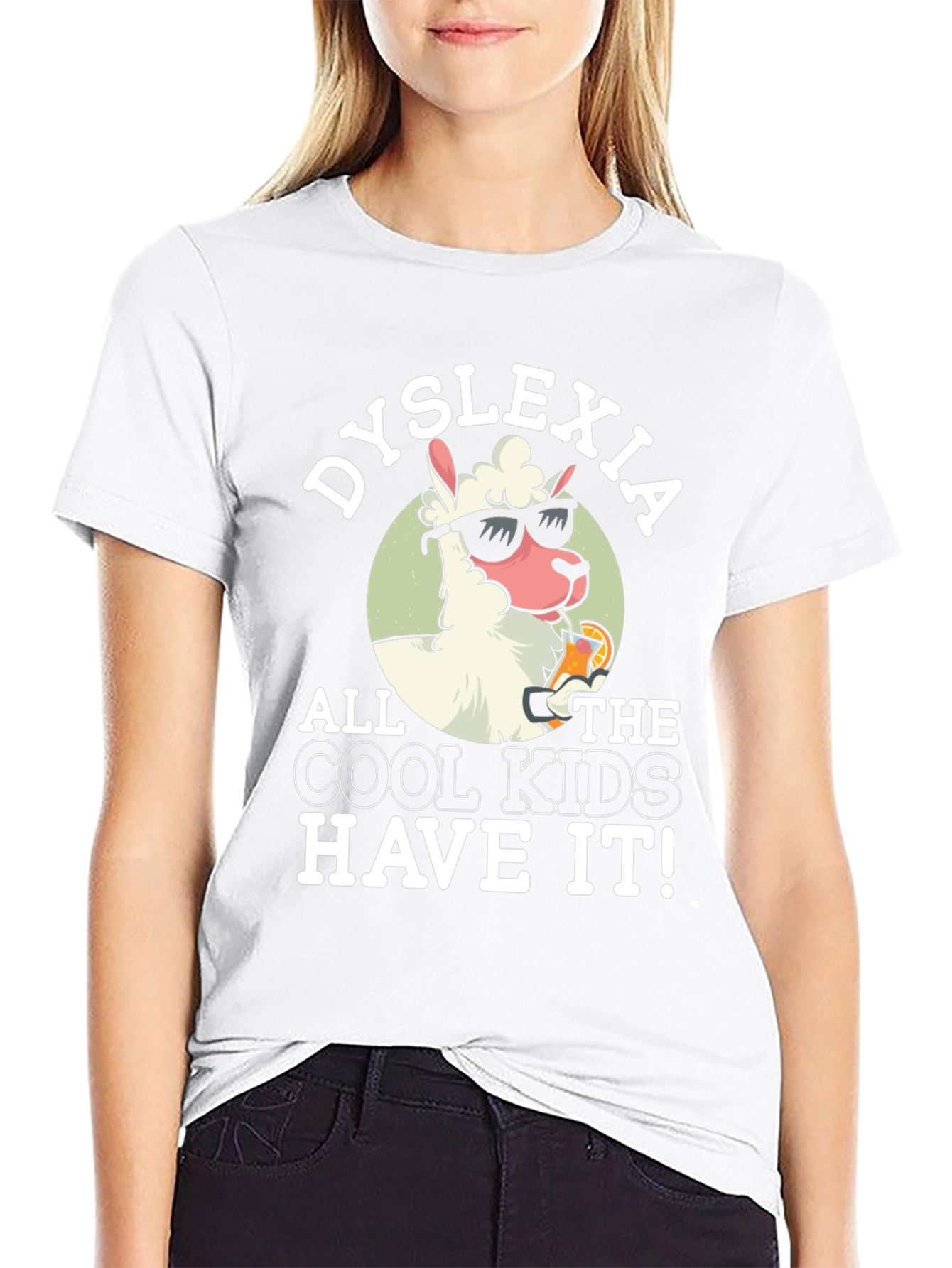 Dyslexia Cool Kids Llama Graphic Tee