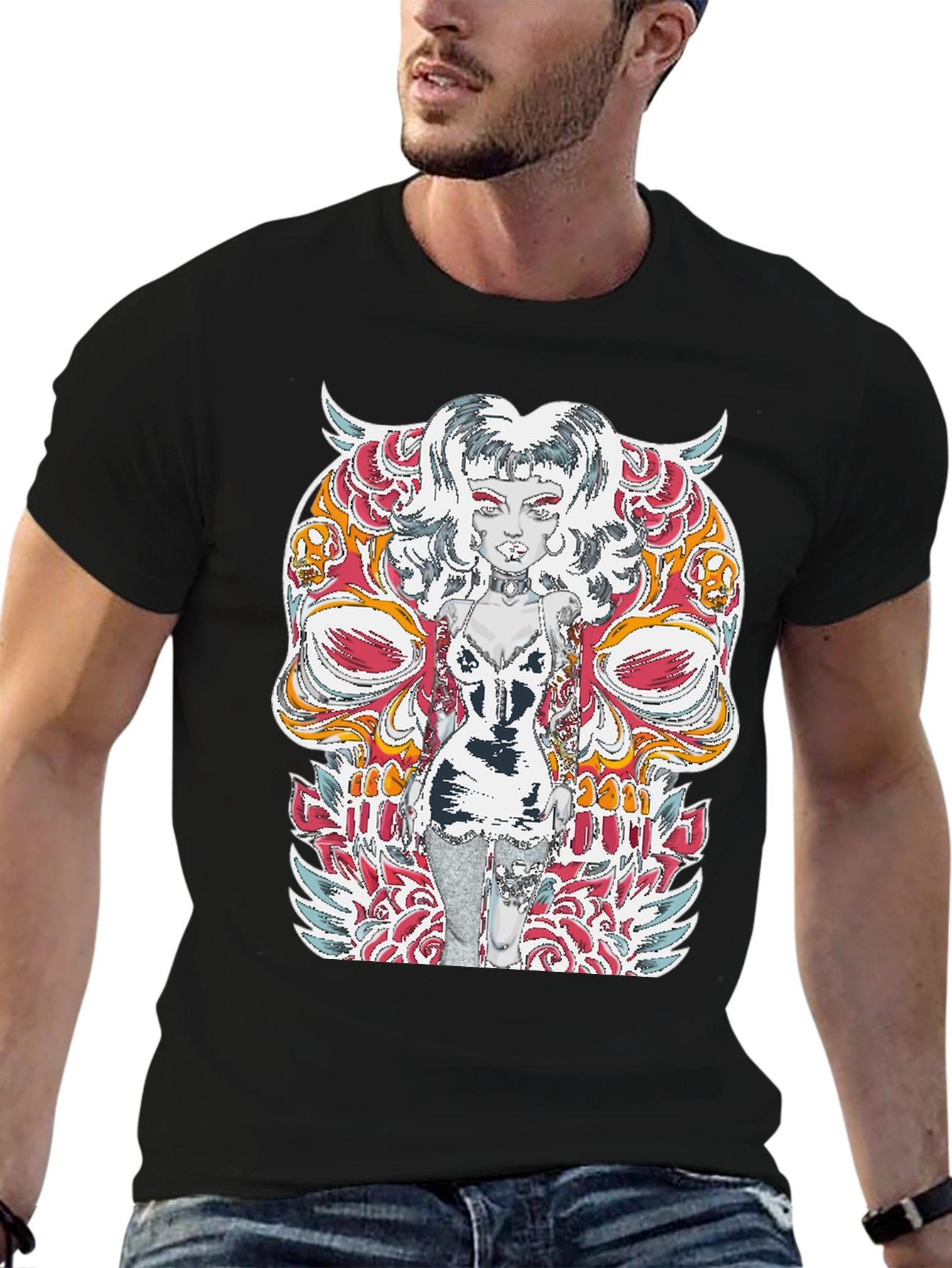 Edgy Skull Tattoo T-Shirt