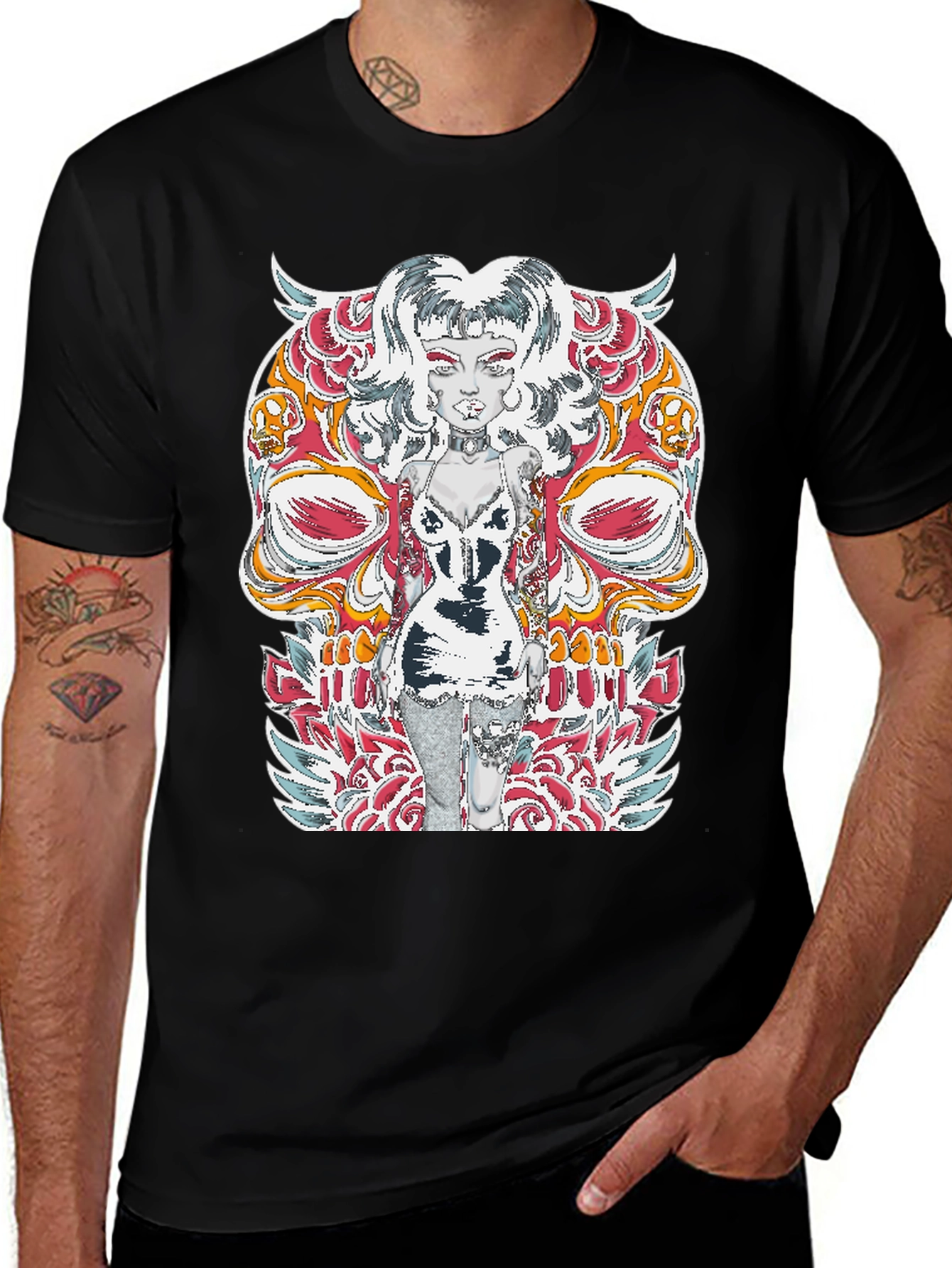 Edgy Skull Tattoo T-Shirt