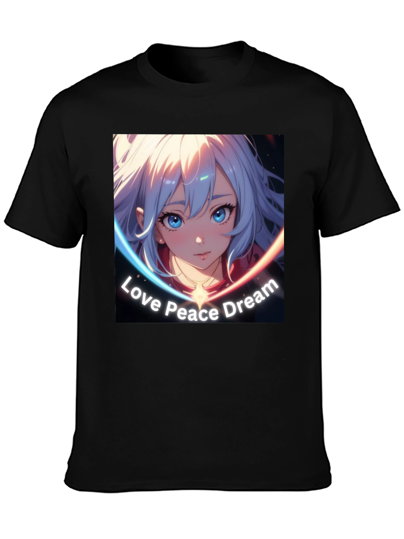 Anime Girl Love Peace Dream Graphic T-Shirt