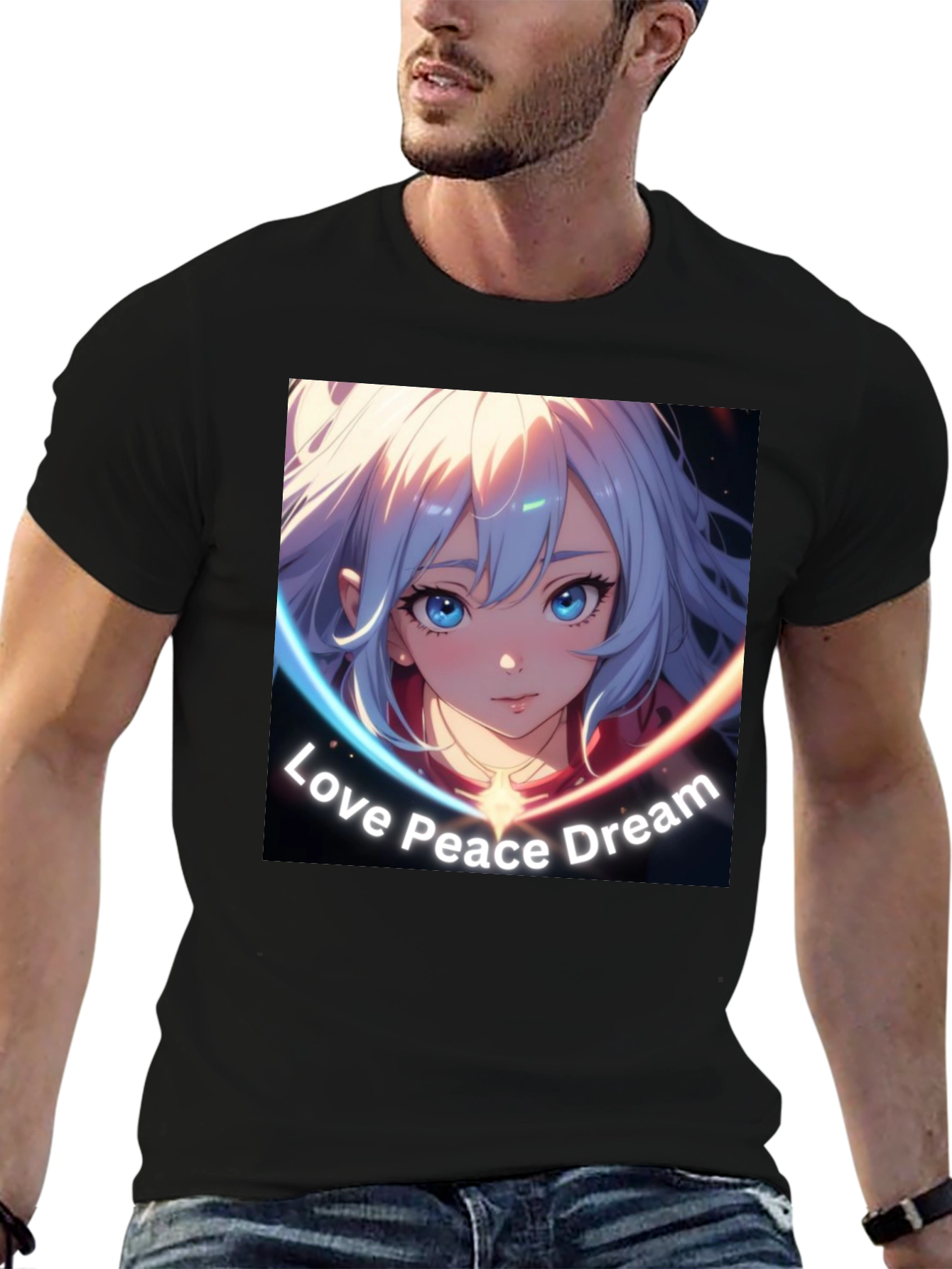 Anime Girl Love Peace Dream Graphic T-Shirt