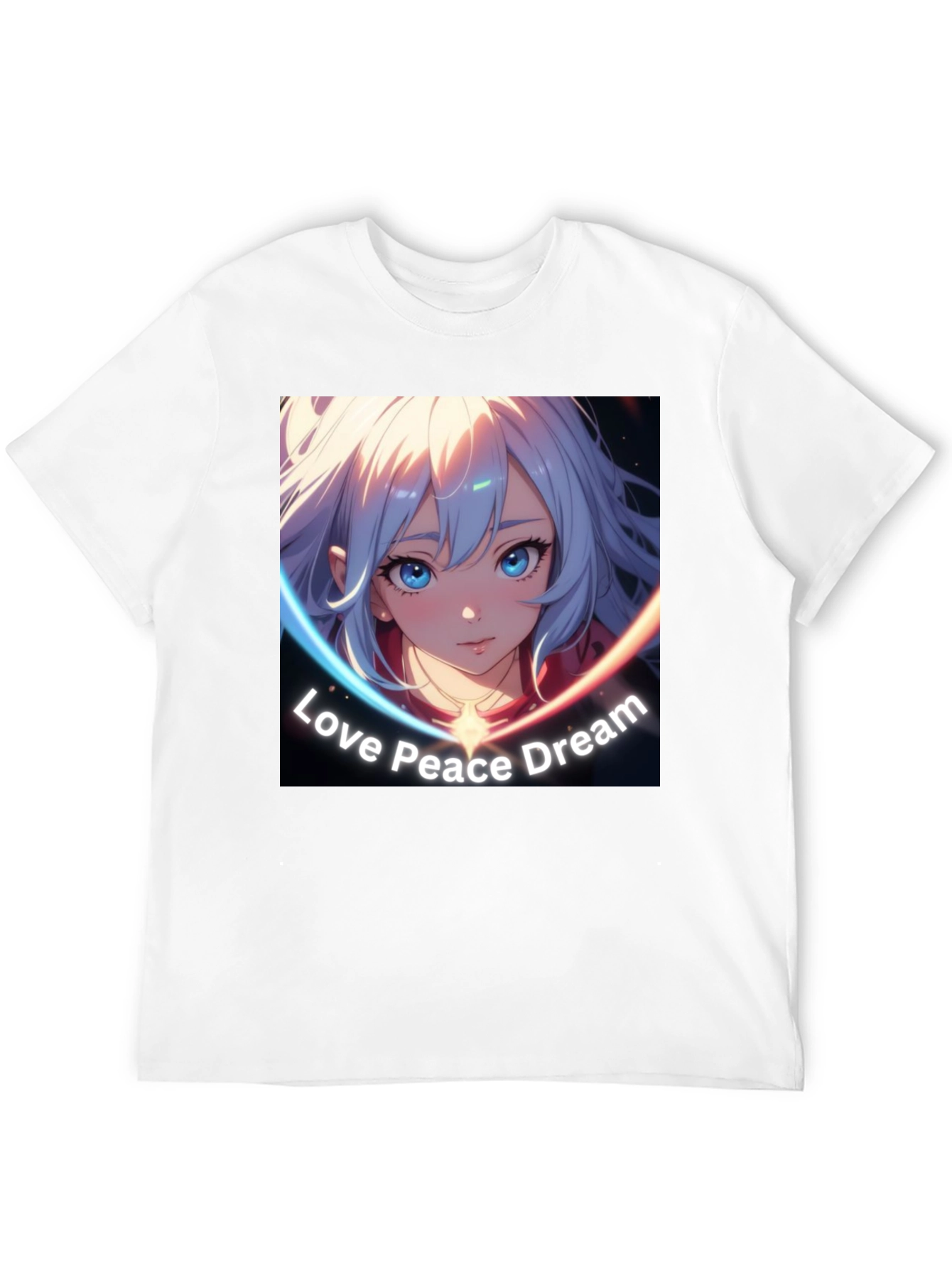 Anime Girl Love Peace Dream Graphic T-Shirt