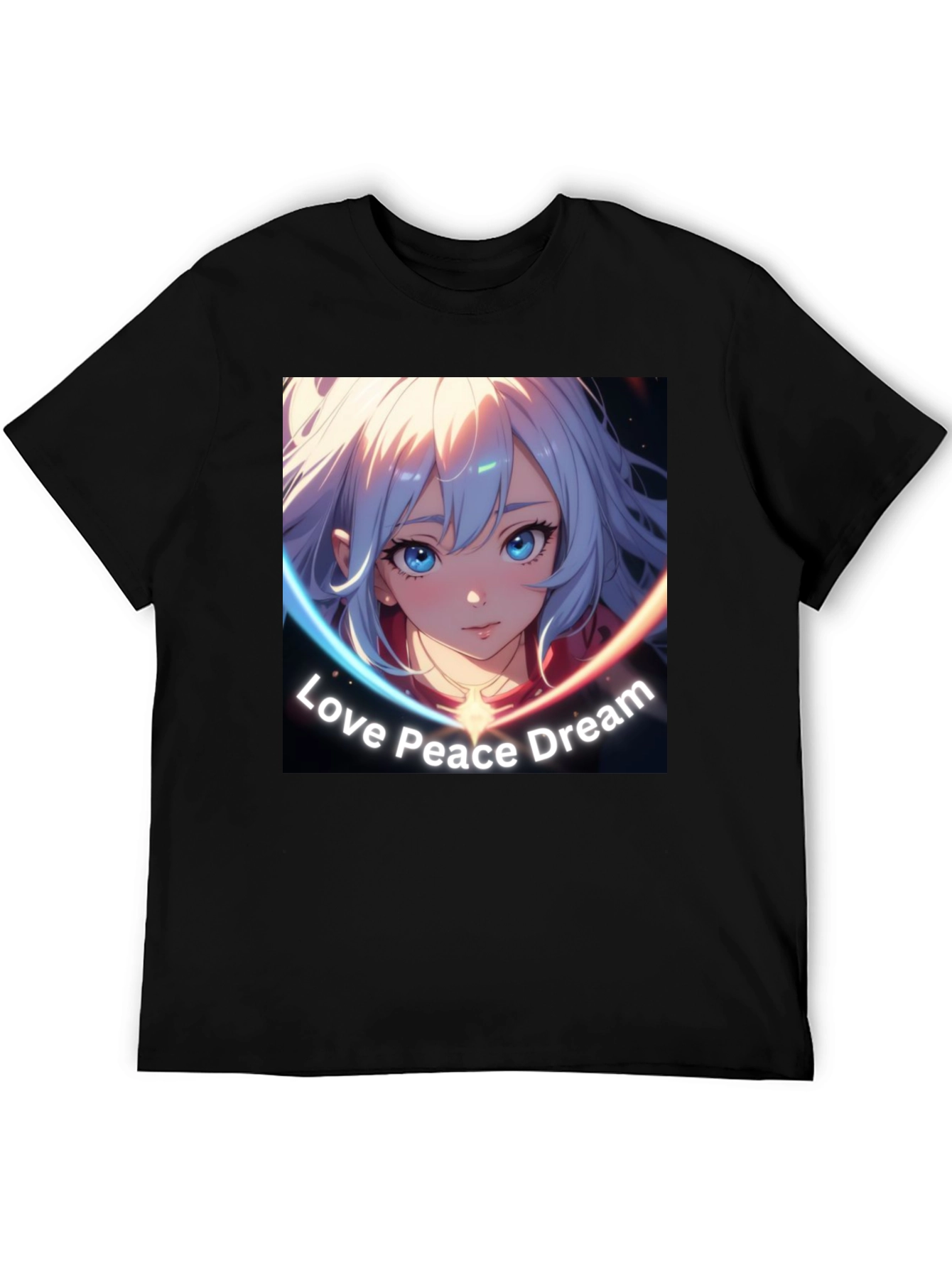 Anime Girl Love Peace Dream Graphic T-Shirt