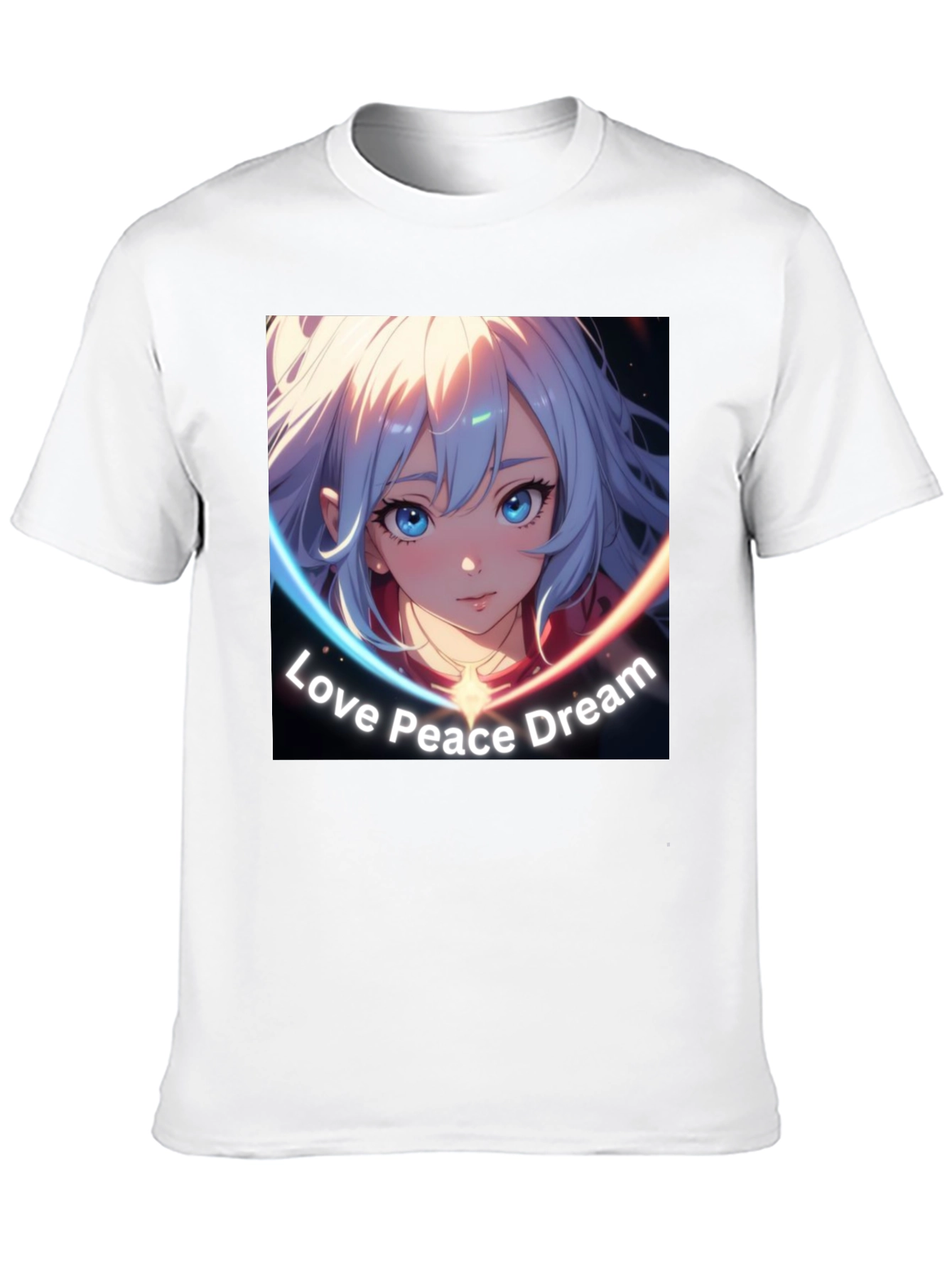 Anime Girl Love Peace Dream Graphic T-Shirt