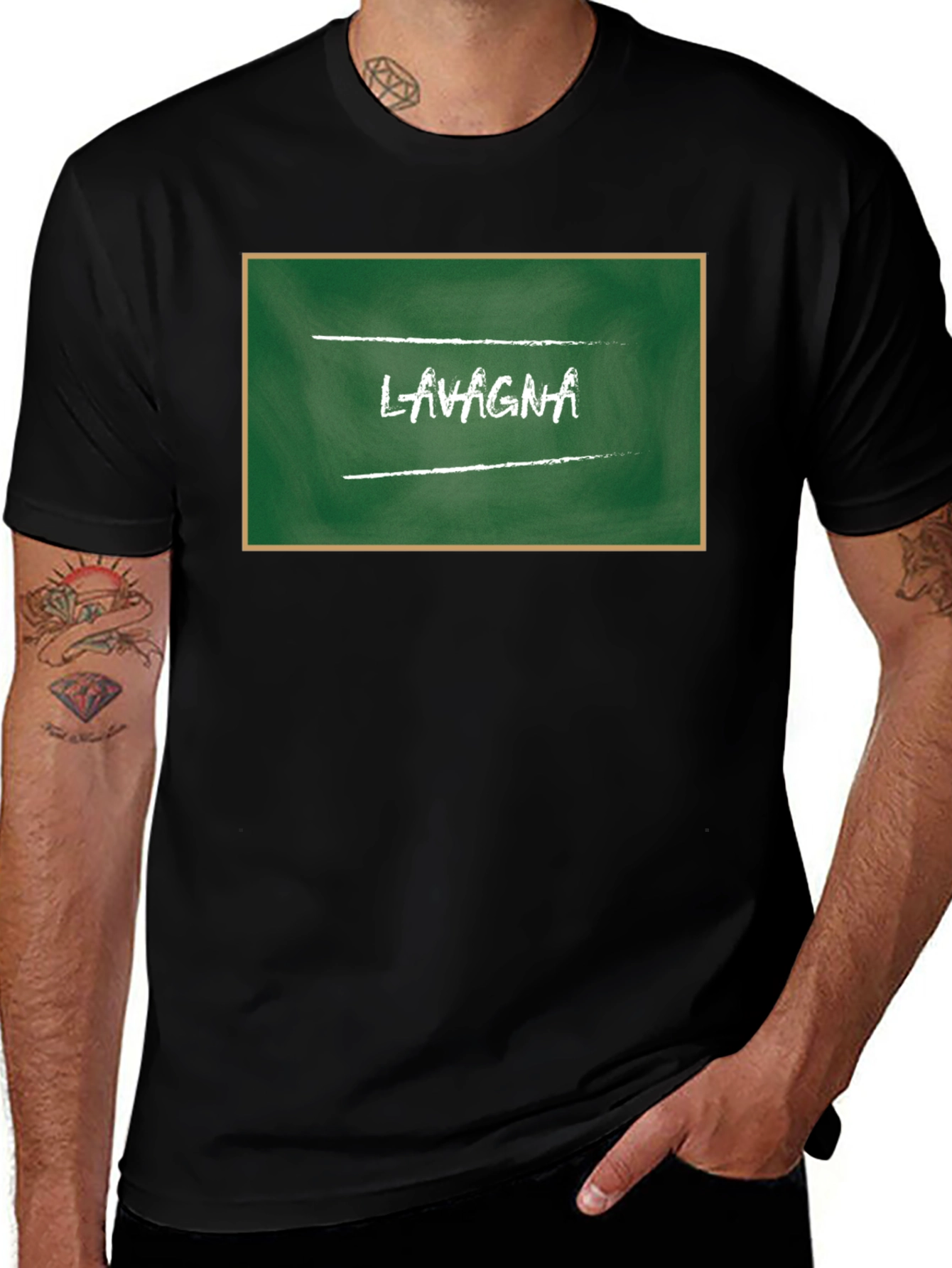 Lasagna Chalkboard Style Graphic Tee