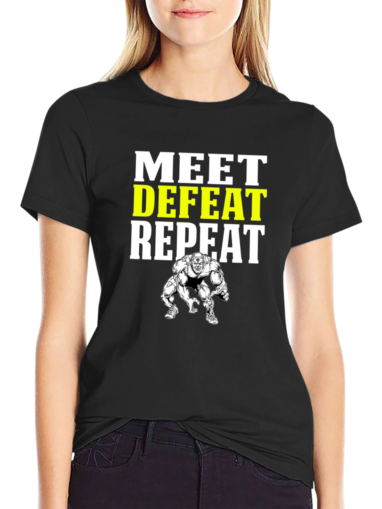 Meet Defeat Repeat Gym T-Shirt