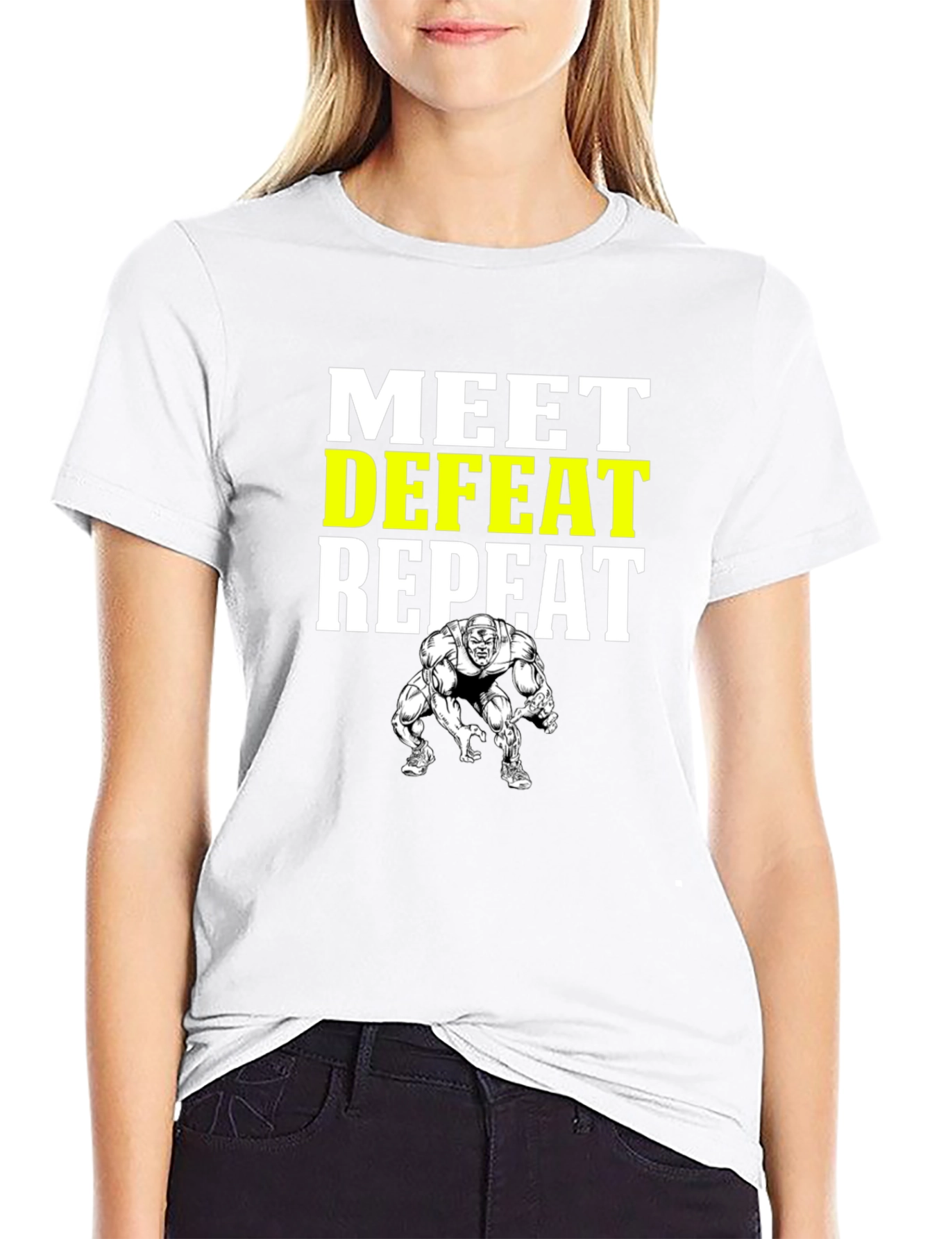 Meet Defeat Repeat Gym T-Shirt