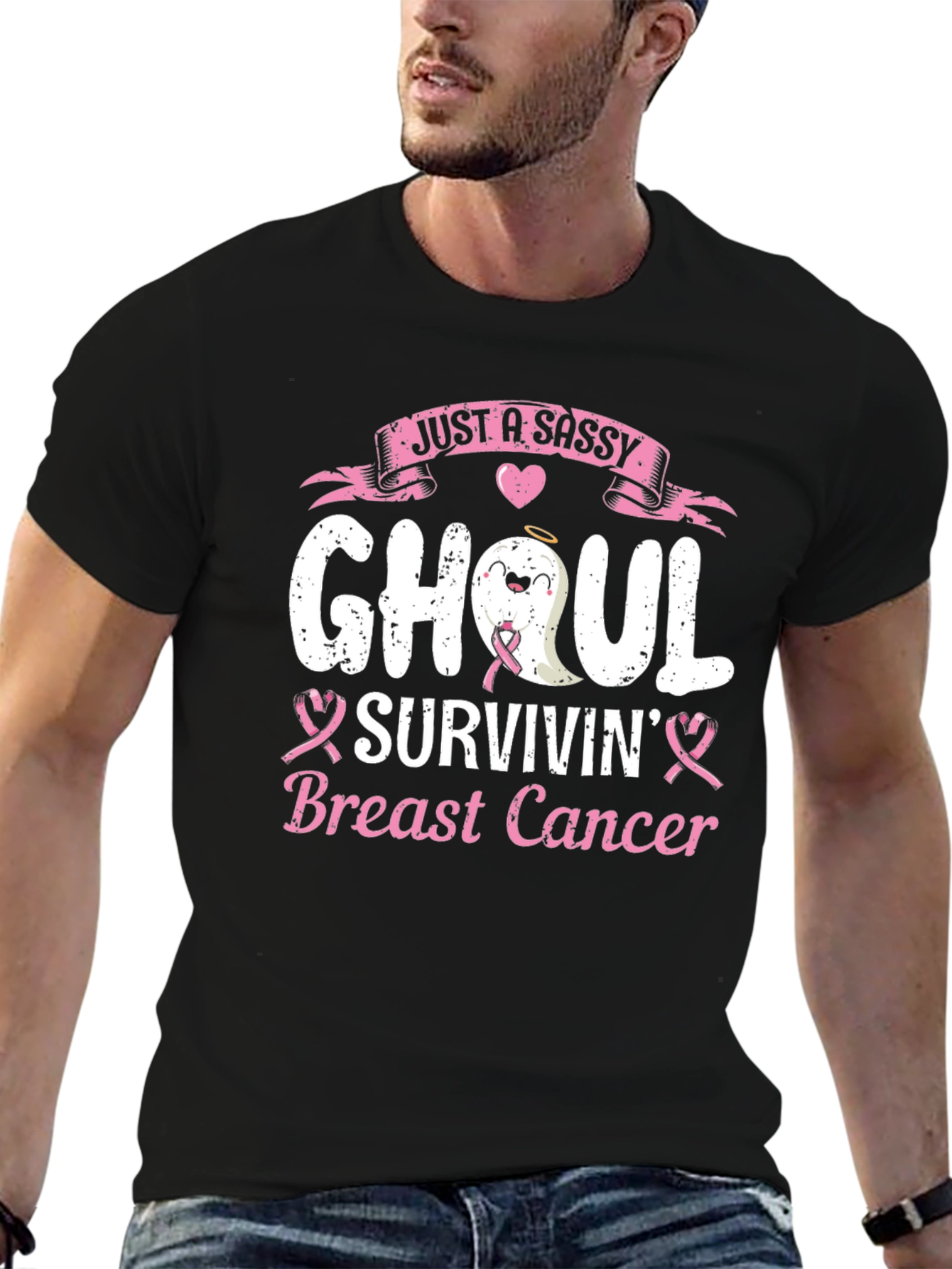 Sassy Ghoul Breast Cancer Survivin T-Shirt