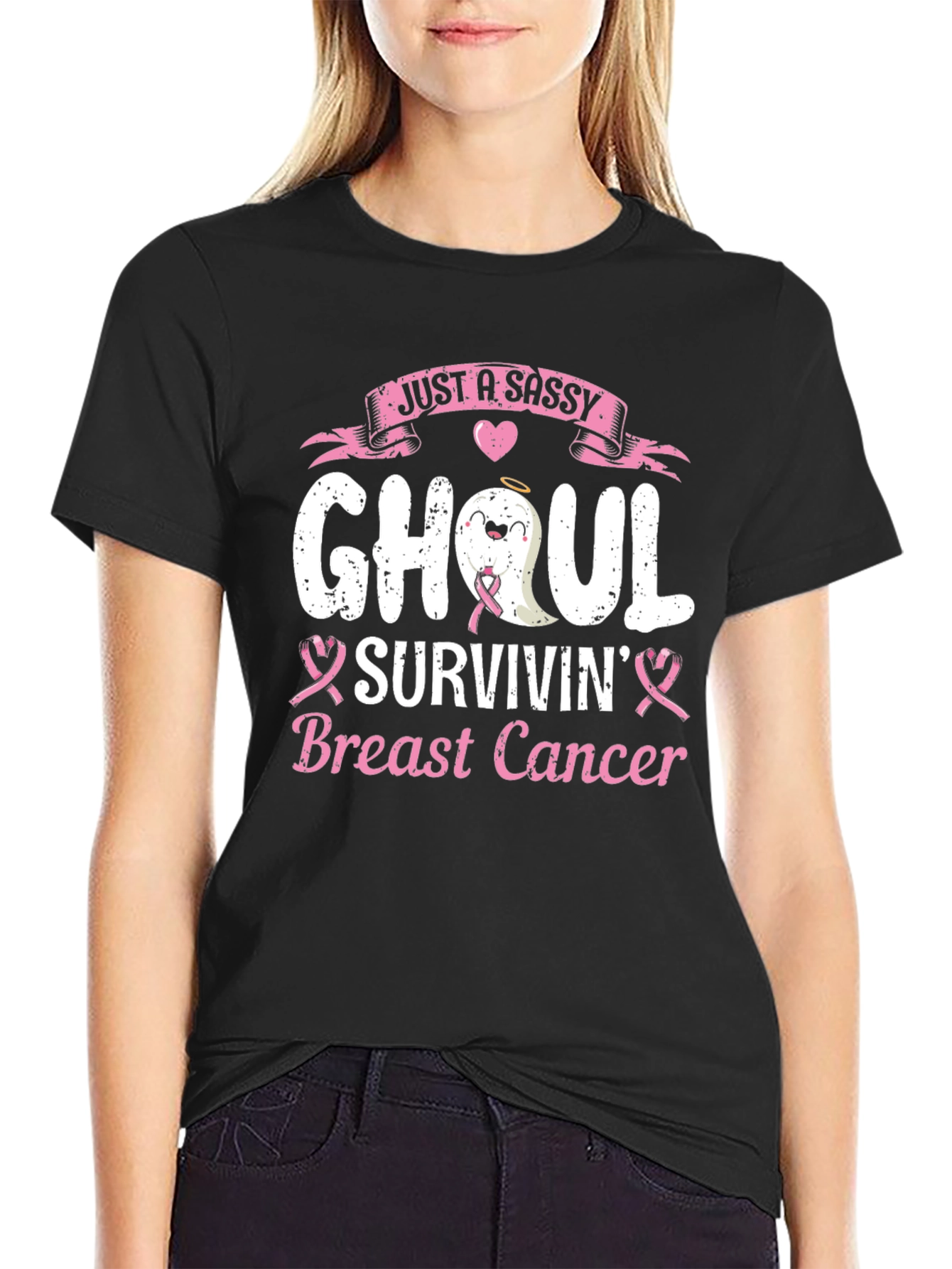 Sassy Ghoul Breast Cancer Survivin T-Shirt